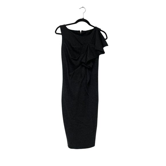 Max Mara Womens Sheath Dress Wool XS 42 Herringbone gray Black Sleeveless - Picture 1 of 13